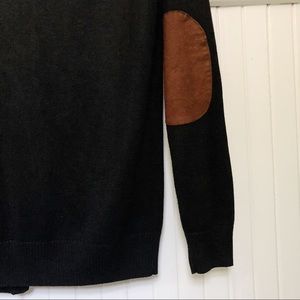 Forever 21 black long elbow patch cardigan EUC